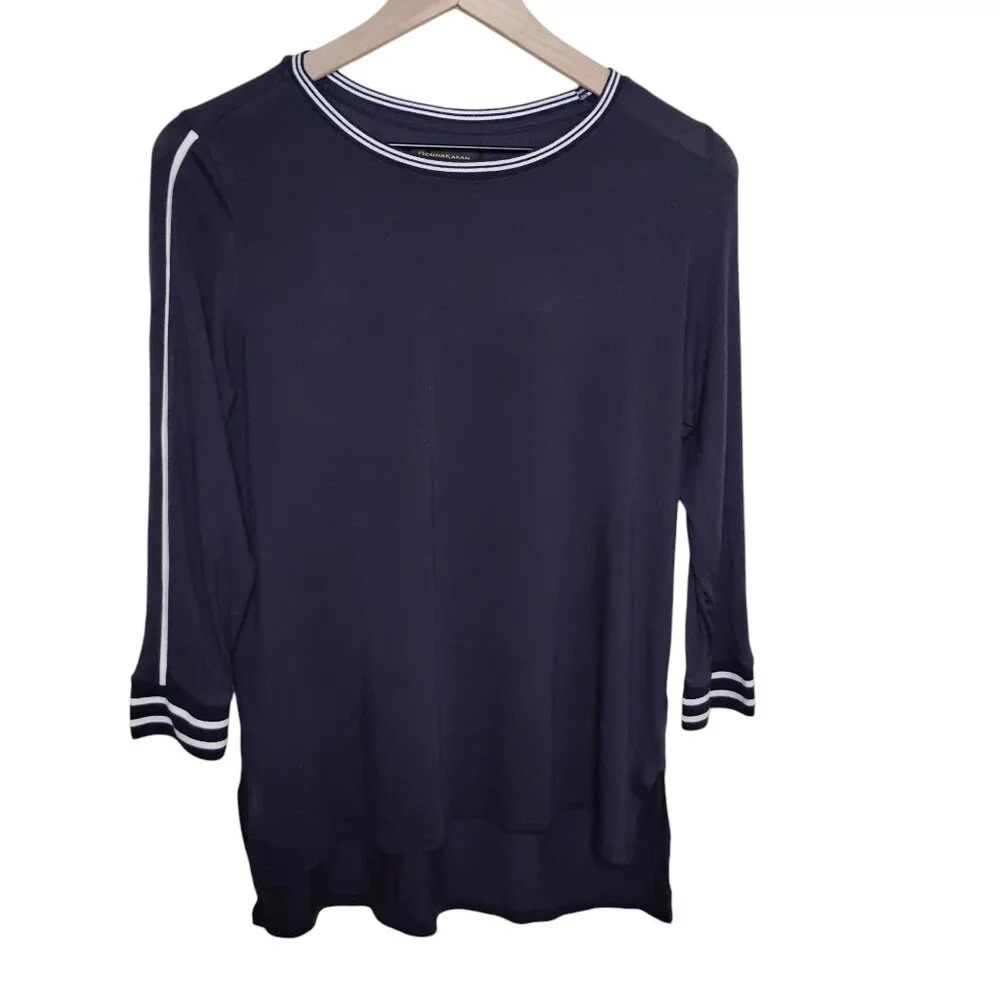 Donna Karan Sleepwear Navy Blue Sleep Top, Small